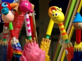Umbrellas in a Toy Store Window